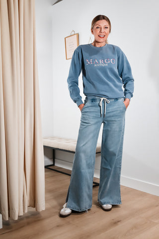 Margo Boutique - Floral Embroidered Crewneck