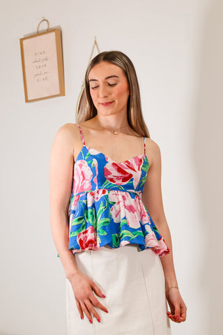 Summer tops, floral tank top, floral pint, tank tops