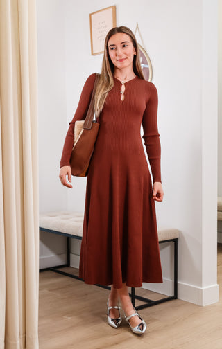knit dress, knit midi dress, midi dress, fall dress, burgundy midi dress, burgundy knit dress, burgundy knit midi dress, dress with small cutouts