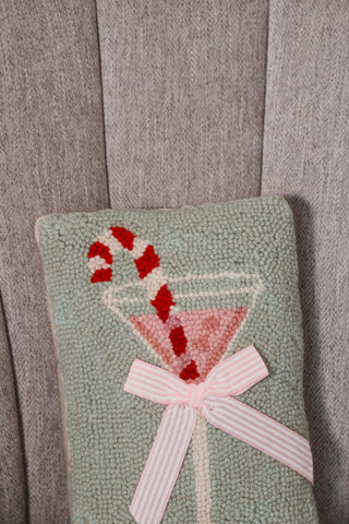 Christmas tree pillow,pillow, throw pillow, pink pillow, pink tree pillow with a bow