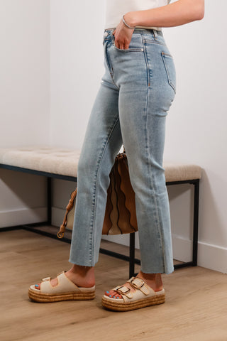 Crop flare jeans, light wash jeans, high rise jeans