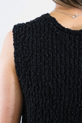 sweater vest, vest, black sweater vest, black vest,v neck top, black top, knit top, knit sweater vest, sleeveless top, black sleeveless top
