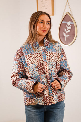 jacket, quilted jacket, floral jacket, patchwork jacket, fall jacket