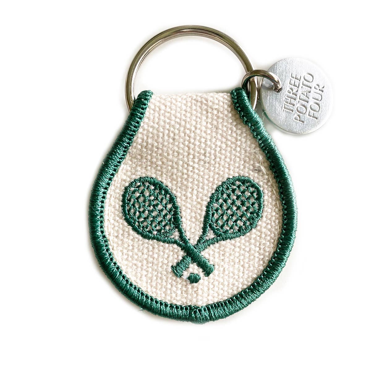 Paddle keychain, green and white keychain
