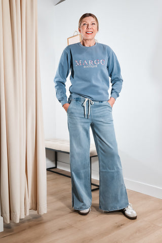 Margo Boutique - Floral Embroidered Crewneck