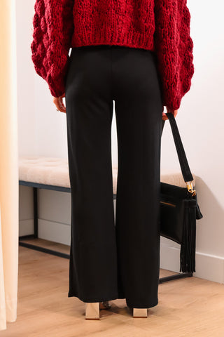 Black pants, Black comfortable Pants, Long wide leg black comfortable pants, Comoftable black wide leg work pants