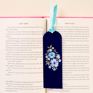 Acrylic Bookmark-Dainty Floral Navy