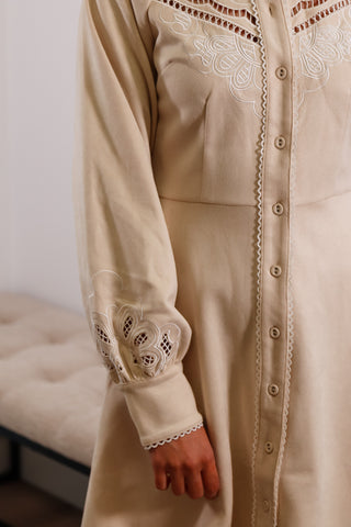 Far West Embroidered Yoke Shirt Dress