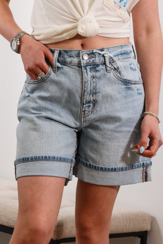 Denim shorts, light wash denim shorts