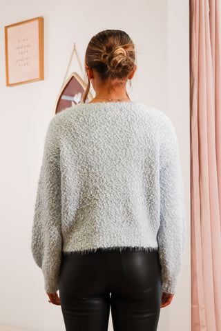 Baby blue sweater, Sparkly Baby blue sweater, long sweater