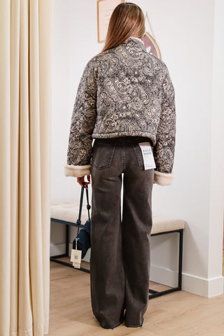 Cool Girl Quilted Puffer Sherpa Lined Jacket