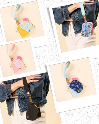 dynamic duo pouch wristlet, zipper pouch wristlet