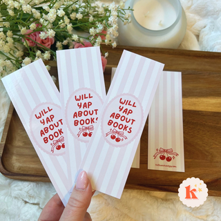 Will yap about books bookmark | Coquette paper Bookmark 