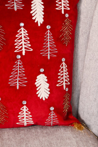 Christmas Pillow,  throw pillow, Holiday gift, tree pillow, red pillow