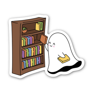 Ghost Librarian Book Sticker