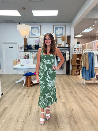 Palm Leaves - Knit Tank Dress