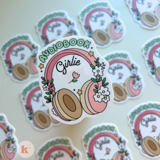Vinyl stickers, girly stickers, cute stickers, reading sticker