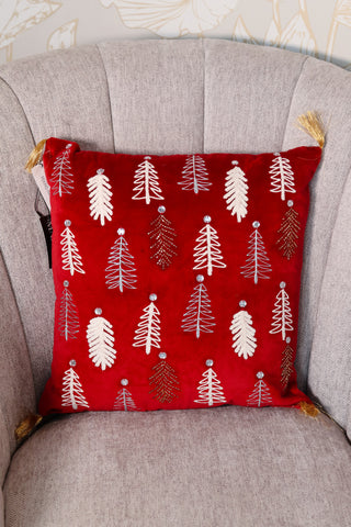 Christmas Pillow,  throw pillow, Holiday gift, tree pillow, red pillow