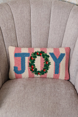 Holiday throw pillow, Festive pillow, Joy pillow