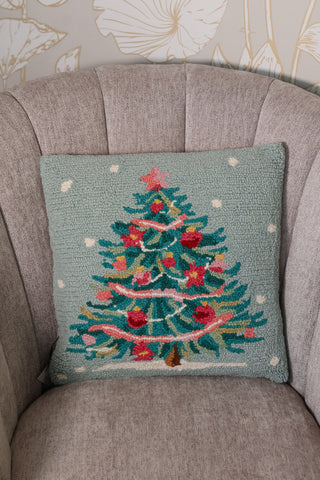 Green and pink pillow, Christmas tree pillow,pillow, throw pillow 