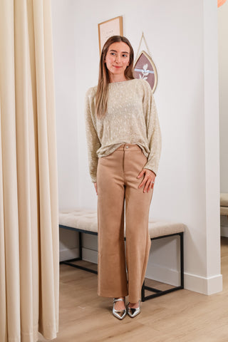 sweater, fall sweater, boatneck sweater, light green sweater, fall outfit insposuede pants, beige suede pants, faux suede pants, beige faux suede pants, fall pants, beige pants