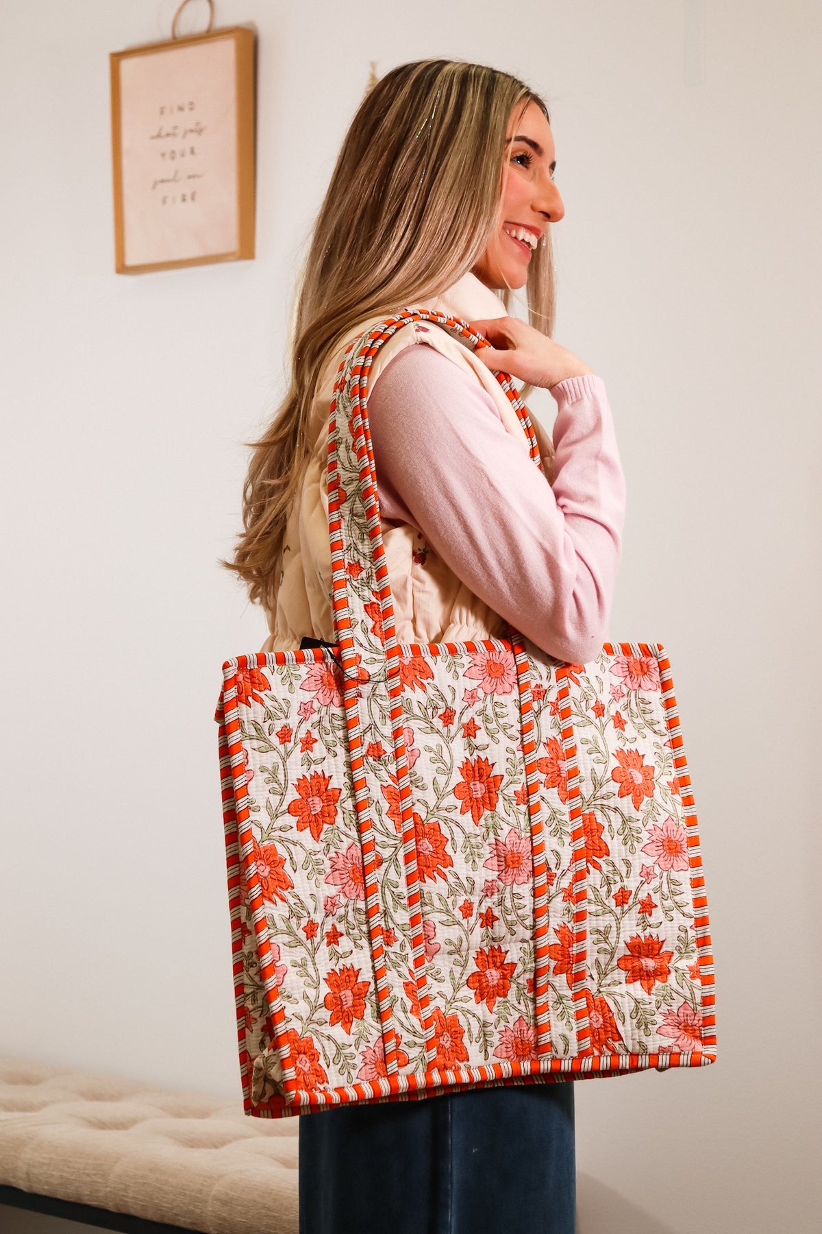 Got it in the Bag - Tote - Orange Floral