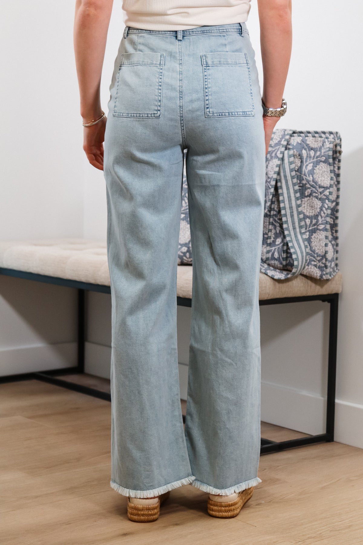 Jeans, high rise jeans, light wash jeans, flared jeans