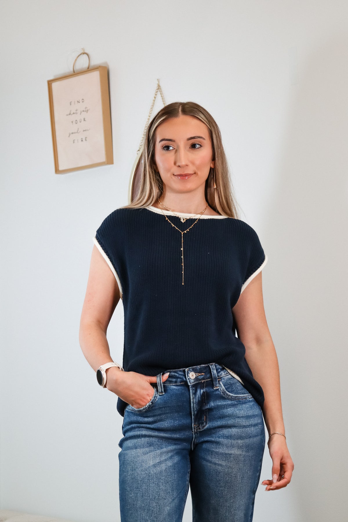 Bella - Top - Navy