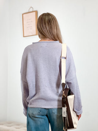 things between cardigan, light weight, lavender color cardigan with buttons in the front