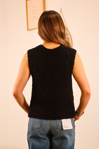 sweater vest, vest, black sweater vest, black vest,v neck top, black top, knit top, knit sweater vest, sleeveless top, black sleeveless top