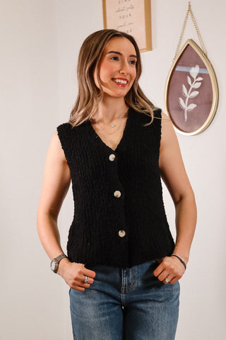 sweater vest, vest, black sweater vest, black vest,v neck top, black top, knit top, knit sweater vest, sleeveless top, black sleeveless top