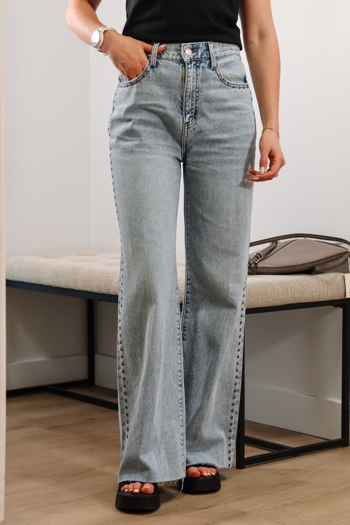 Far Out Studded Jeans - Daze Denim