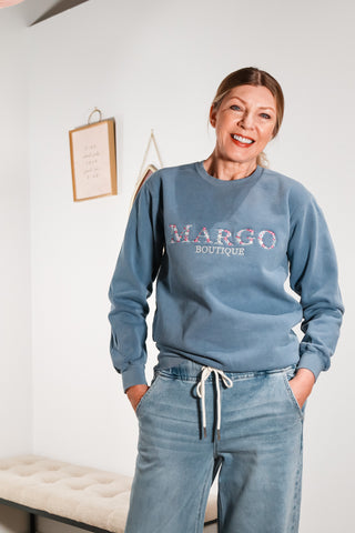 Margo Boutique - Floral Embroidered Crewneck
