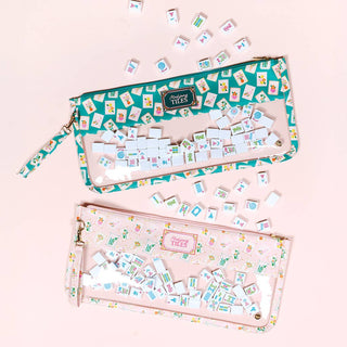 Mahjong Tile Keeper Pouch–It's Mahj Time Pink