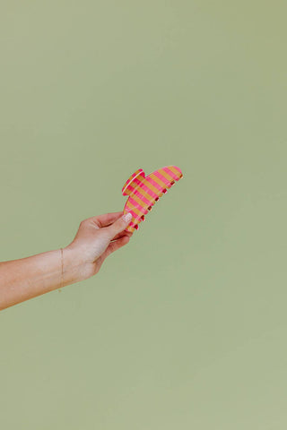 POLKA DOT & STRIPED OVERSIZED CLAWS: BROWN AND BLUE POLKA DOT