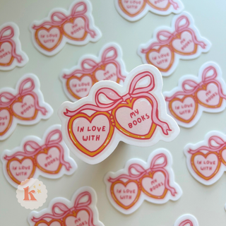 In love with my books vinyl sticker | bookish merch
