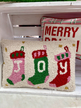 Joy Stocking Throw Pillow
