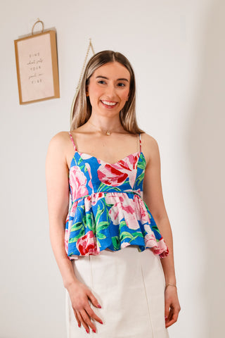 Summer tops, floral tank top, floral pint, tank tops