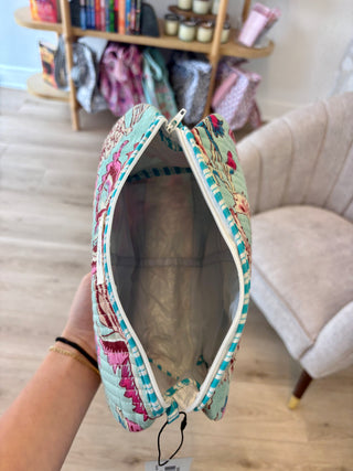 Quilted Pouch - Large - Blue Floral