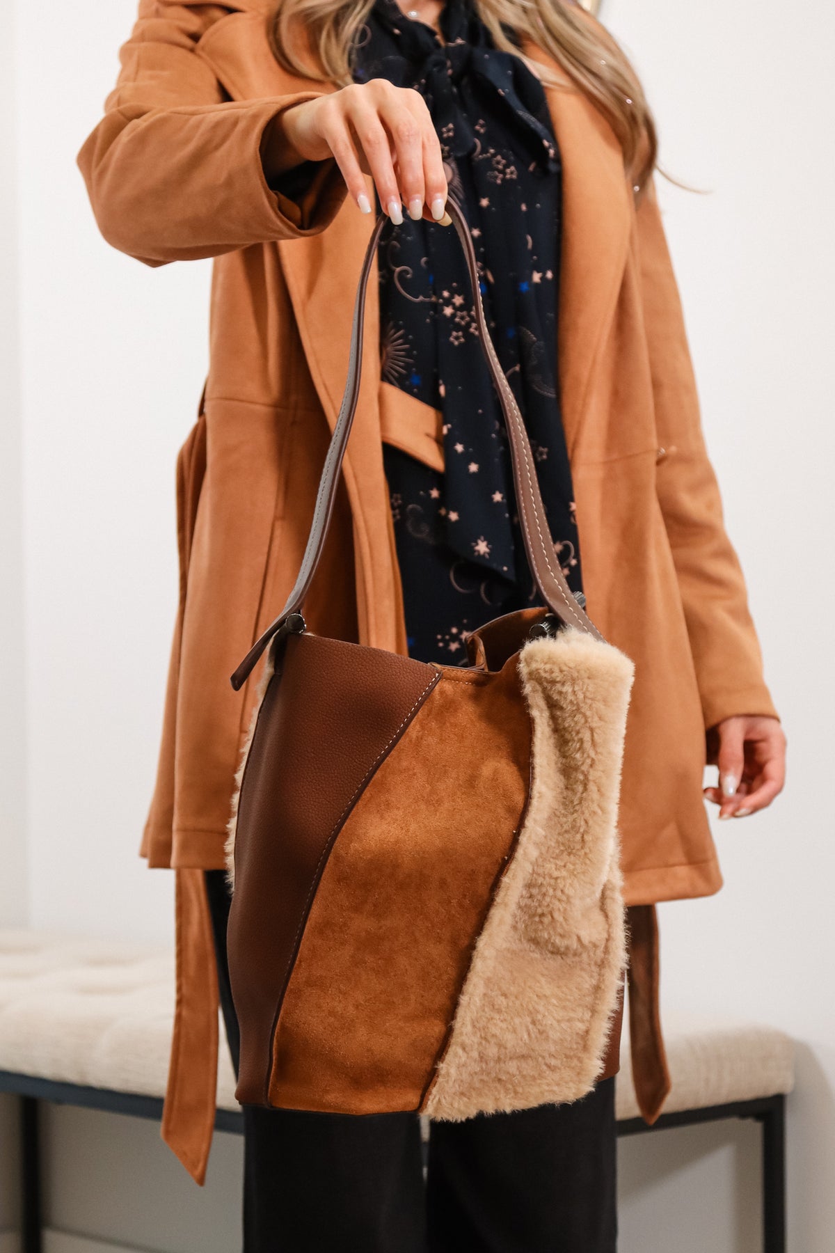dolce vita bag, bucket bag, brown bag, fall bag, brown bucket bag