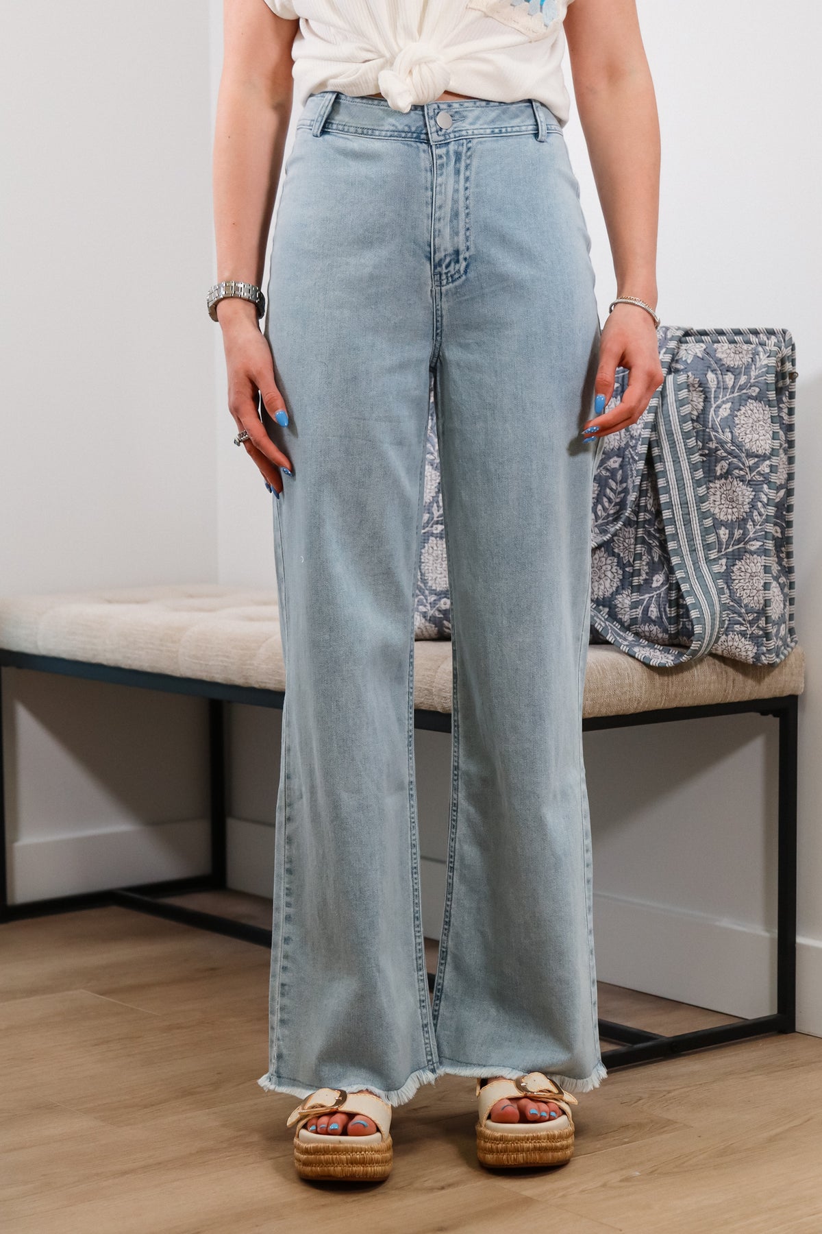Jeans, high rise jeans, light wash jeans, flared jeans