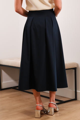 Midi skirt, navy skirt, pleated skirt, navy midi skirt