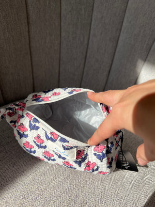 Quilted Pouch - Small - Pink Navy