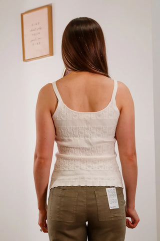White tank top, White knit tank top, Fall tank top, Fall outfit inspo, White textured tank top, First day of school fit, White tanks for school, thanksgiving outfit inspo