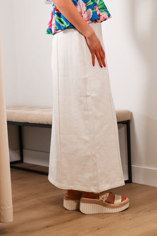 Maxi skirt, white skirt, white maxi skirt, denim skirt
