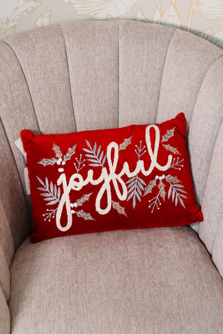 Christmas Pillow, Tiny throw pillow, Holiday gift, Joyful pillow
