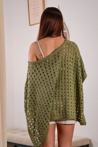 Poncho, Spring poncho, knit poncho, green spring poncho, knit spring poncho, perfect sweater, knit sweater