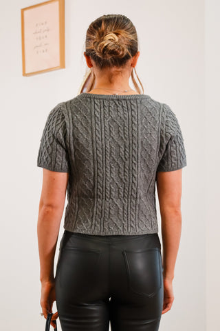 Ronnie Rhinestone Short Sleeve Sweater