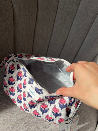 Quilted Pouch - Large - Pink Navy