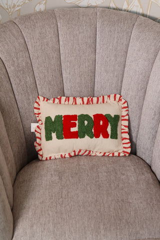 Christmas Pillow, Tiny throw pillow, Holiday gift, Merry pillow